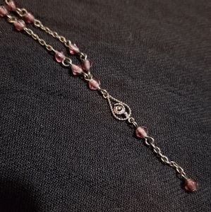 Silver and purple choker necklace